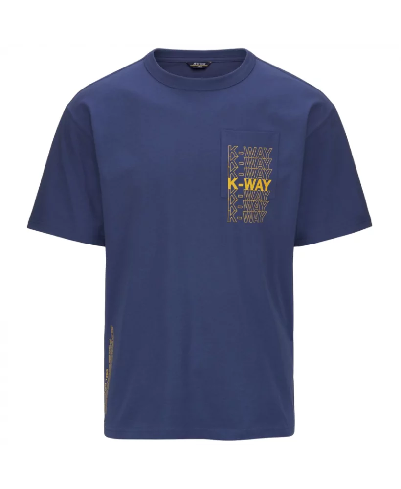 Acheter K-Way T-shirt Kway Col Rond En Coton Fantome Lettering Pocket Blue Fiord K5127gw -K5127GW A01 à 65,00 €