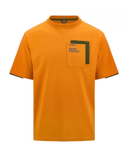 Acheter K-Way T-shirt Col Rond En Coton Fantome Contrast Pockets Orange Md K5127ew - K5127EW ANW