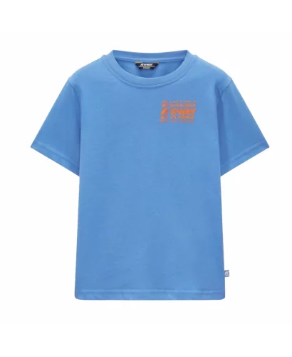 Acheter K-Way T-shirt K-way manches courtes enfant P. ODOM MULTIPLE LOGO Blue Ultramarine - K41268W 00K - Vertigo Store
