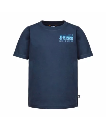 Acheter K-Way T-shirt manches courtes K-way enfant P. ODOM MULTIPLE LOGO Depht Blue - K41268W K89