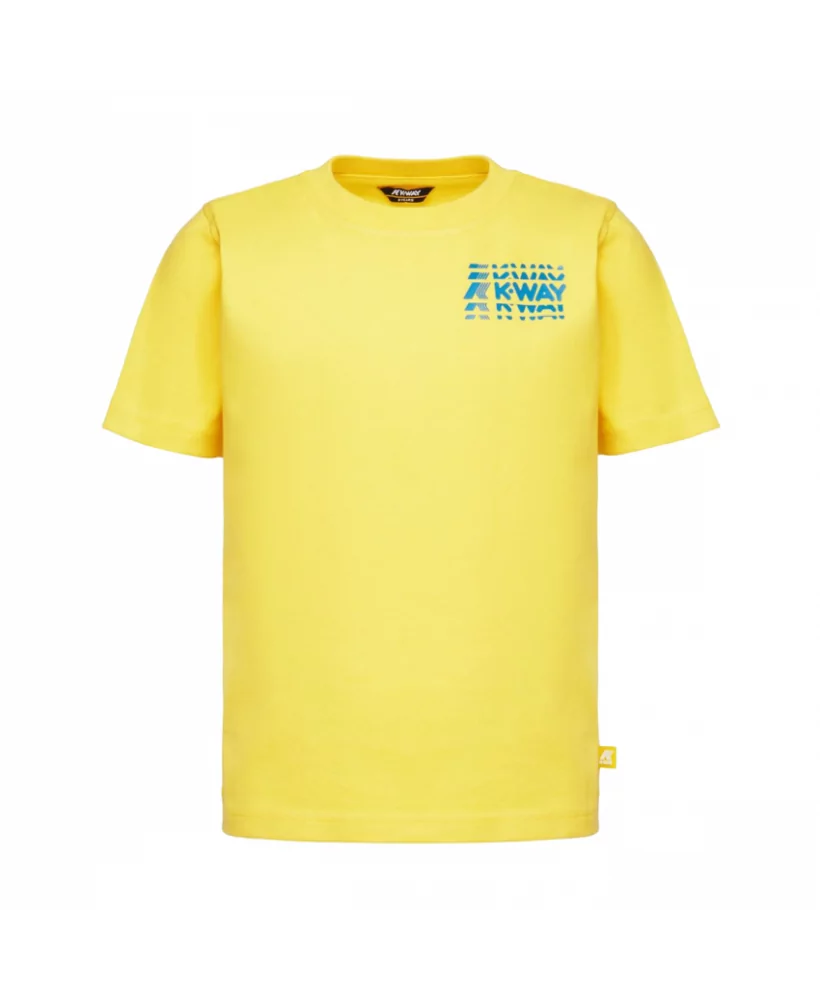 K-Way T-shirt manches courtes K-way enfant P. ODOM MULTIPLE LOGO Yellow Sunstruck - K41268W X27 - Vertigo