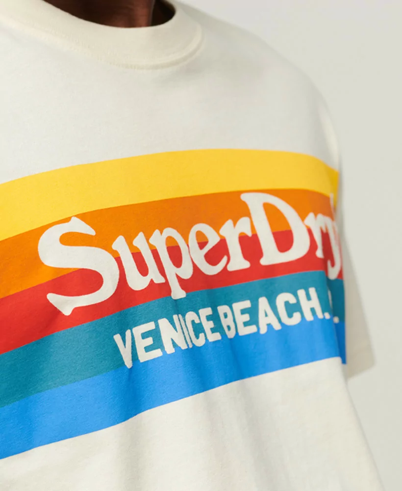 Superdry T-shirt Vintage Venue blanc cassé - M1011468A 71D - Vertigo