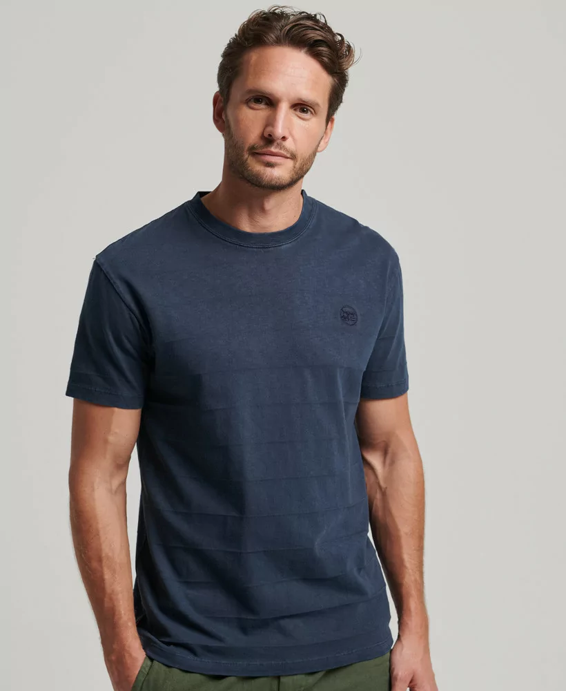 Superdry T-shirt Vintage texturé bleu marine éclipse - M1011570A 98T - Vertigo
