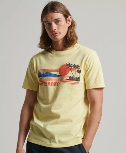 Acheter Superdry T-shirt Vintage jaune lagune chiné - M1011531A 8YD - Vertigo Store