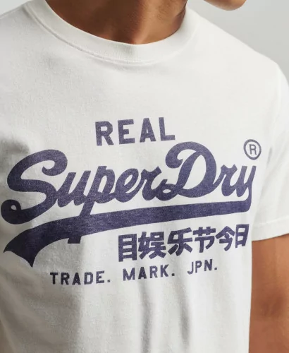 Acheter Superdry T-shirt à logo Vintage écru -M1011472A 39E à 34,99 €