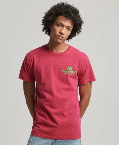 Acheter Superdry T-shirt Vintage Venue Neon Rose betterave - M1011678A 8RW - Vertigo Store