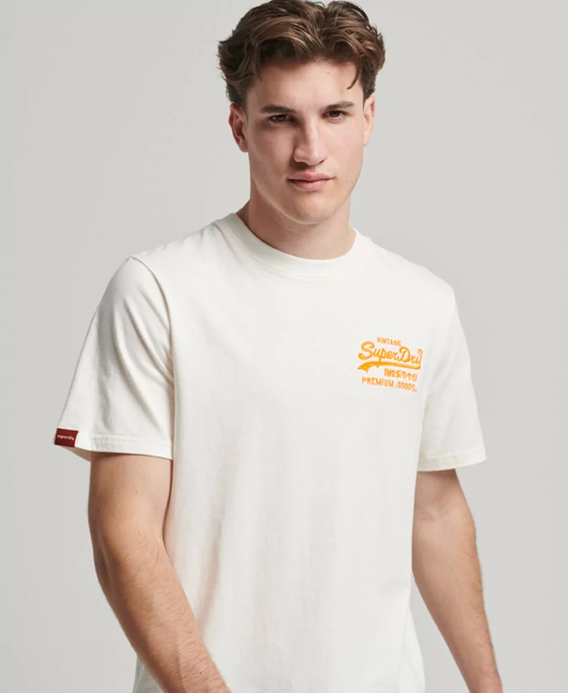 Acheter Superdry T-shirt Vintage Logo Neon Ecru - M1011478A 39E - Vertigo Store
