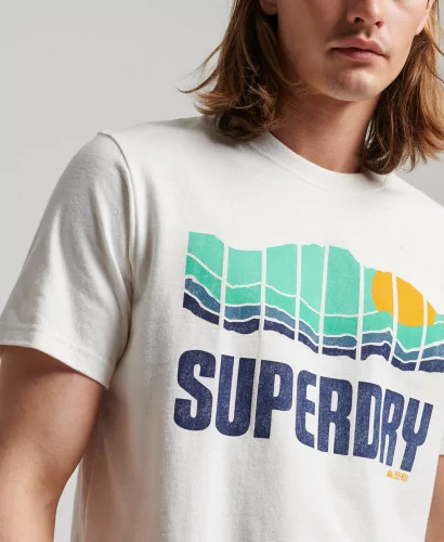 Acheter Superdry T-shirt Vintage Great Outdoors Blanc naturel chiné - M1011531A 8ZE - Vertigo Store