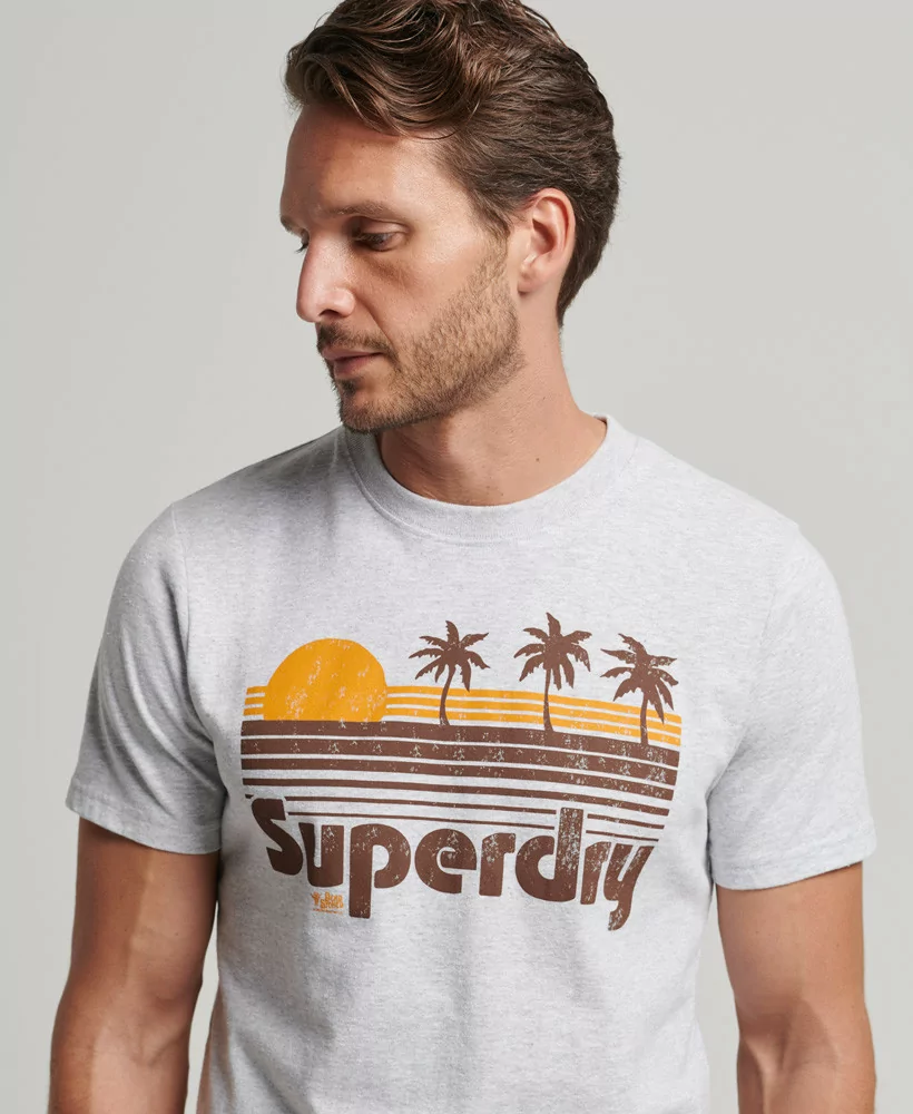 Superdry T-shirt Vintage Great Outdoors gris clair cosy chiné - M1011531A 8UB - Vertigo