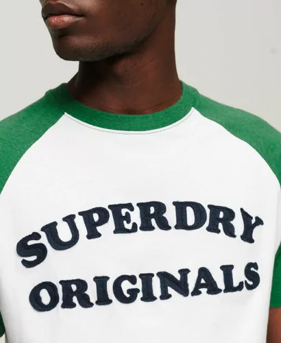 Acheter Superdry T-shirt à manches raglan Vintage optic/vert champs chiné -M1011626A 7FE à 44,99 €