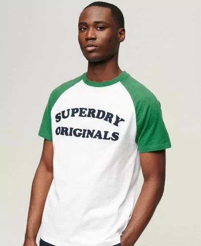 Acheter Superdry T-shirt à manches raglan Vintage optic/vert champs chiné - M1011626A 7FE - Vertigo Store