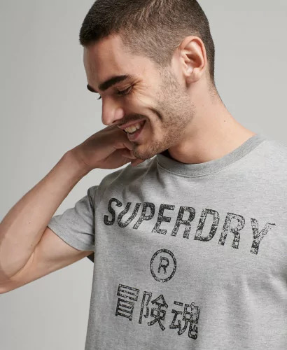 Acheter Superdry T-shirt Vintage Logo Corporate Gris Chiné -M1011475A 07Q à 39,99 €