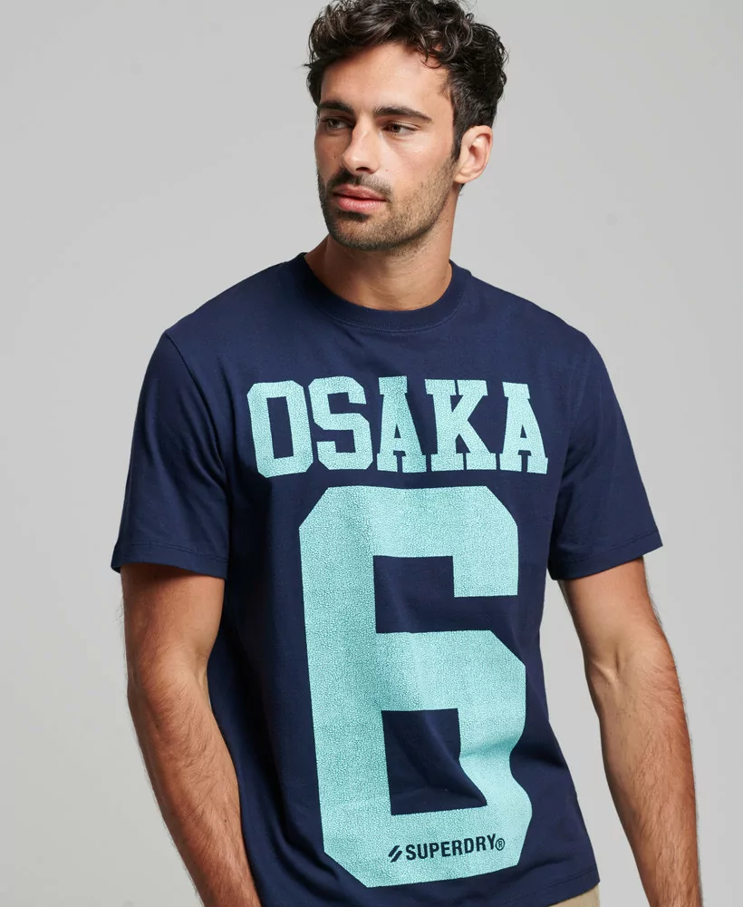 Superdry T-shirt classique Osaka Bleu Marine Intense - M1011688A ADQ - Vertigo