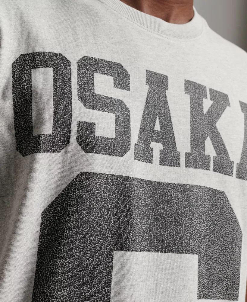 Superdry T-shirt classique Code Osaka gris cadet chiné - M1011688A JAR - Vertigo