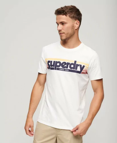 Acheter Superdry T-shirt rayé à logo Terrain -M1011777A-01C à 39,99 €