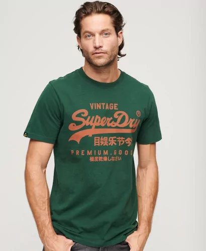 Acheter Superdry T-shirt Vintage Logo Premium Goods vert et orange - M1011860A 27E - Vertigo Store