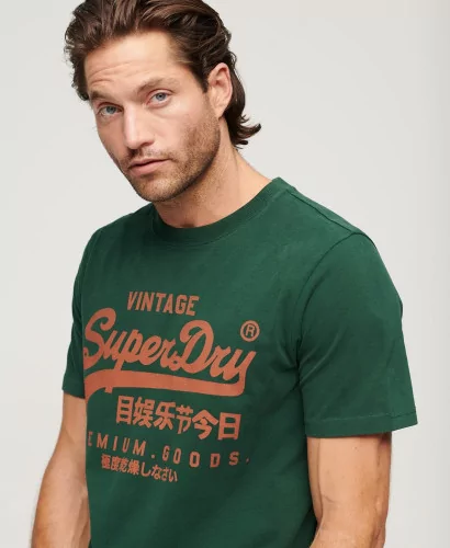 Acheter Superdry T-shirt Vintage Logo Premium Goods vert et orange -M1011860A 27E à 39,99 €