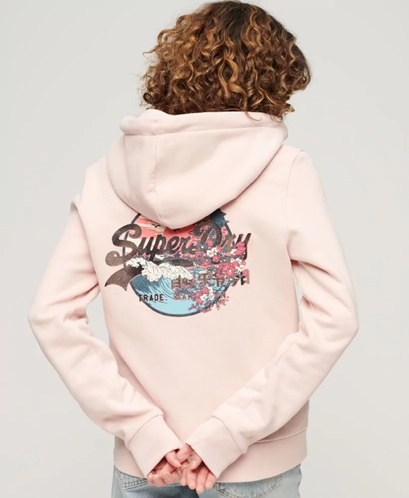 Acheter Superdry Sweat à capuche zippé Vintage Logo japonais rose -W2012055A 6SV à 89,99 €